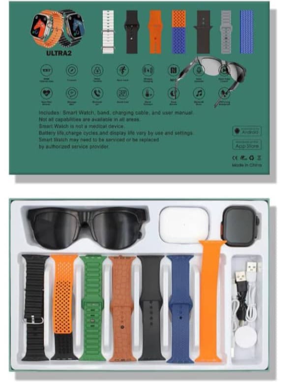 PACK CONNECTE PREMIUM - LUNETTES AI + MONTRE CONNECTEE + ECOUTEURS SANS FIL